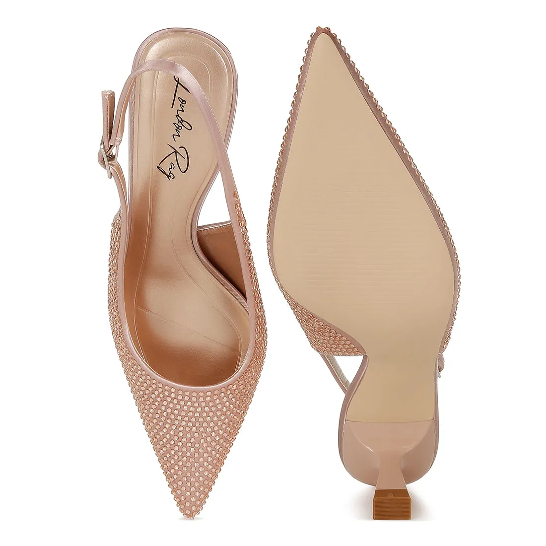 Rhinestones Embellished Slingback Sandals