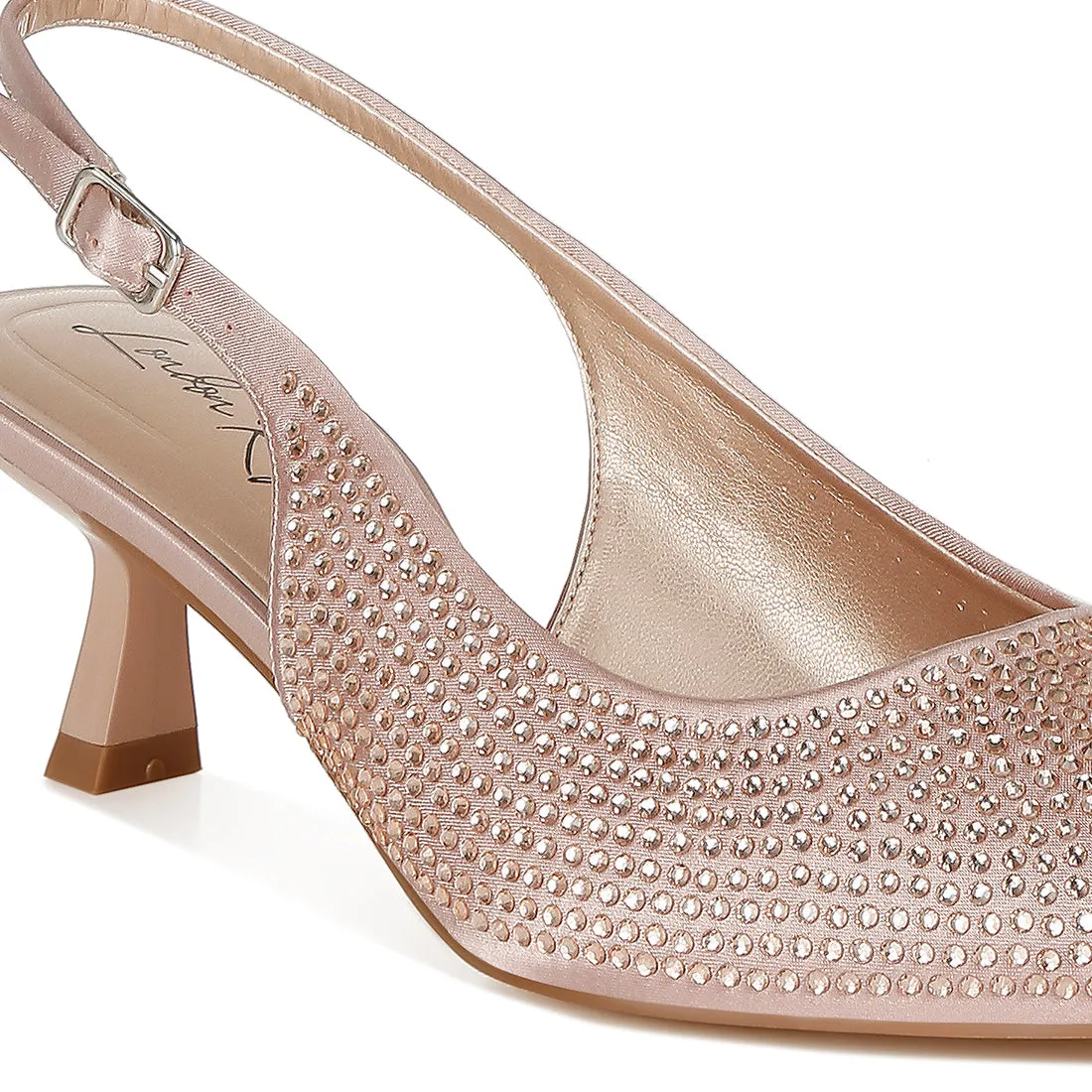 Rhinestones Embellished Slingback Sandals