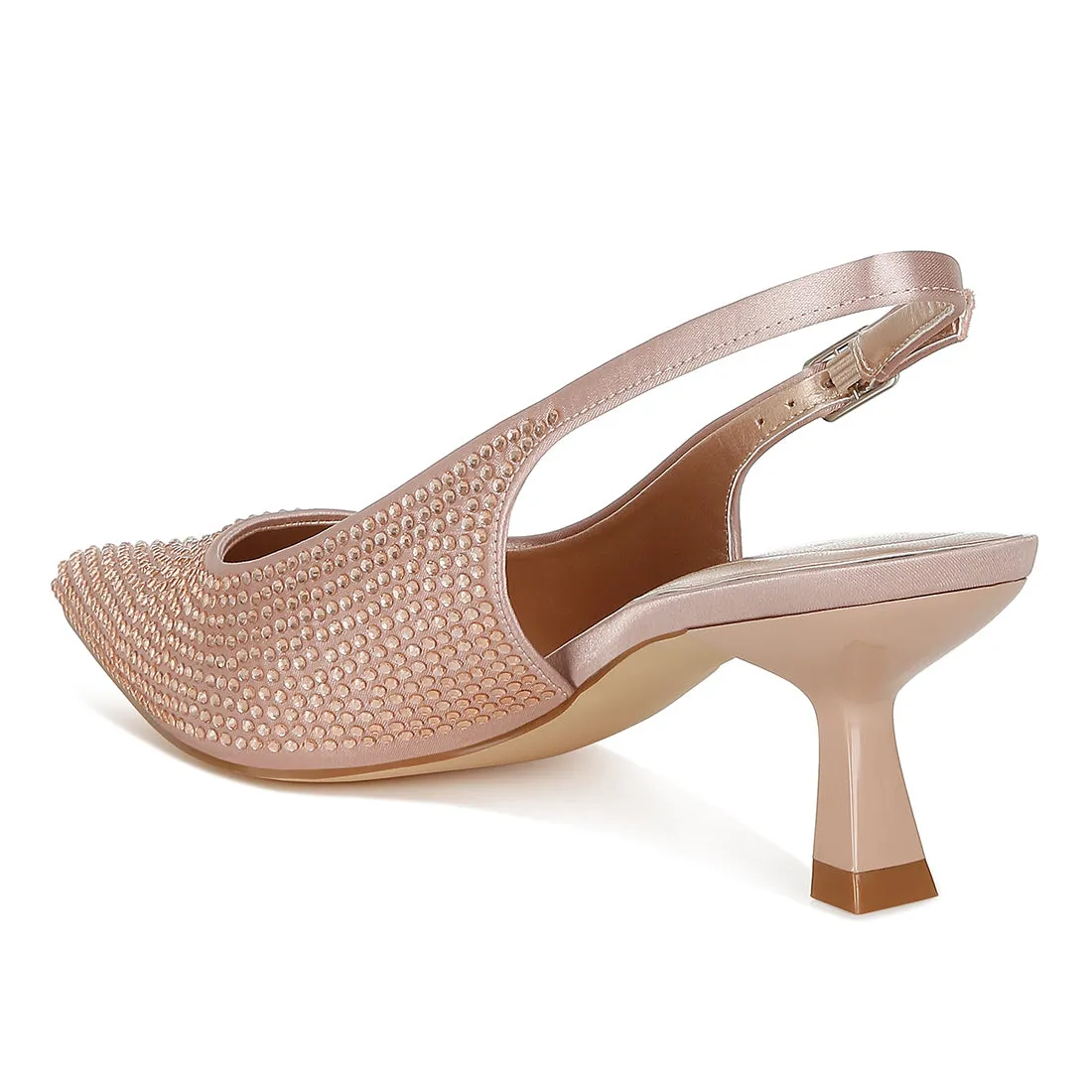 Rhinestones Embellished Slingback Sandals