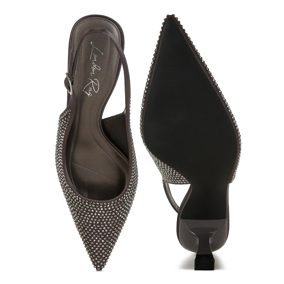 Rhinestones Embellished Slingback Sandals