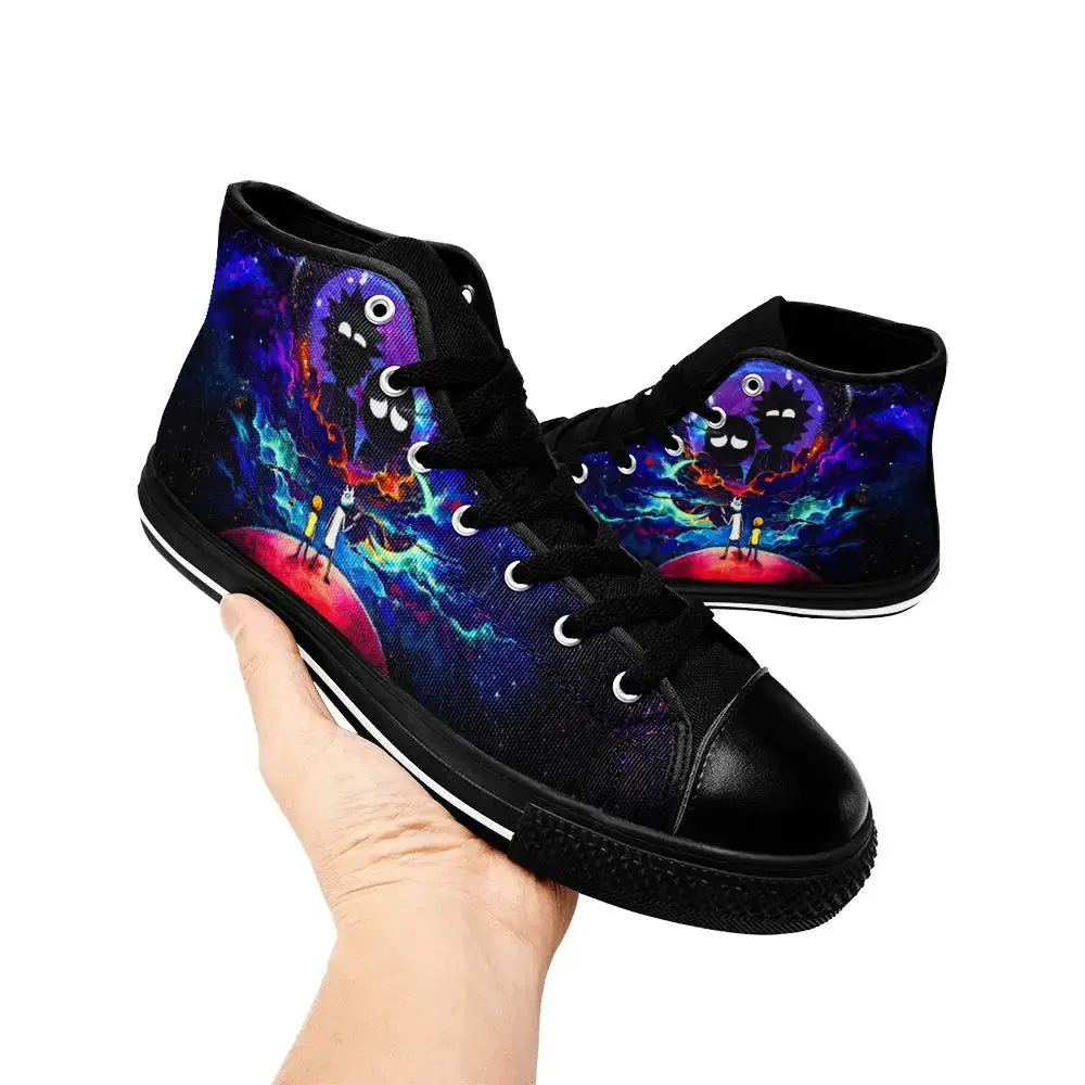 Rick and Morty Cartoon Shoes High Top Sneakers for Kids and Adults