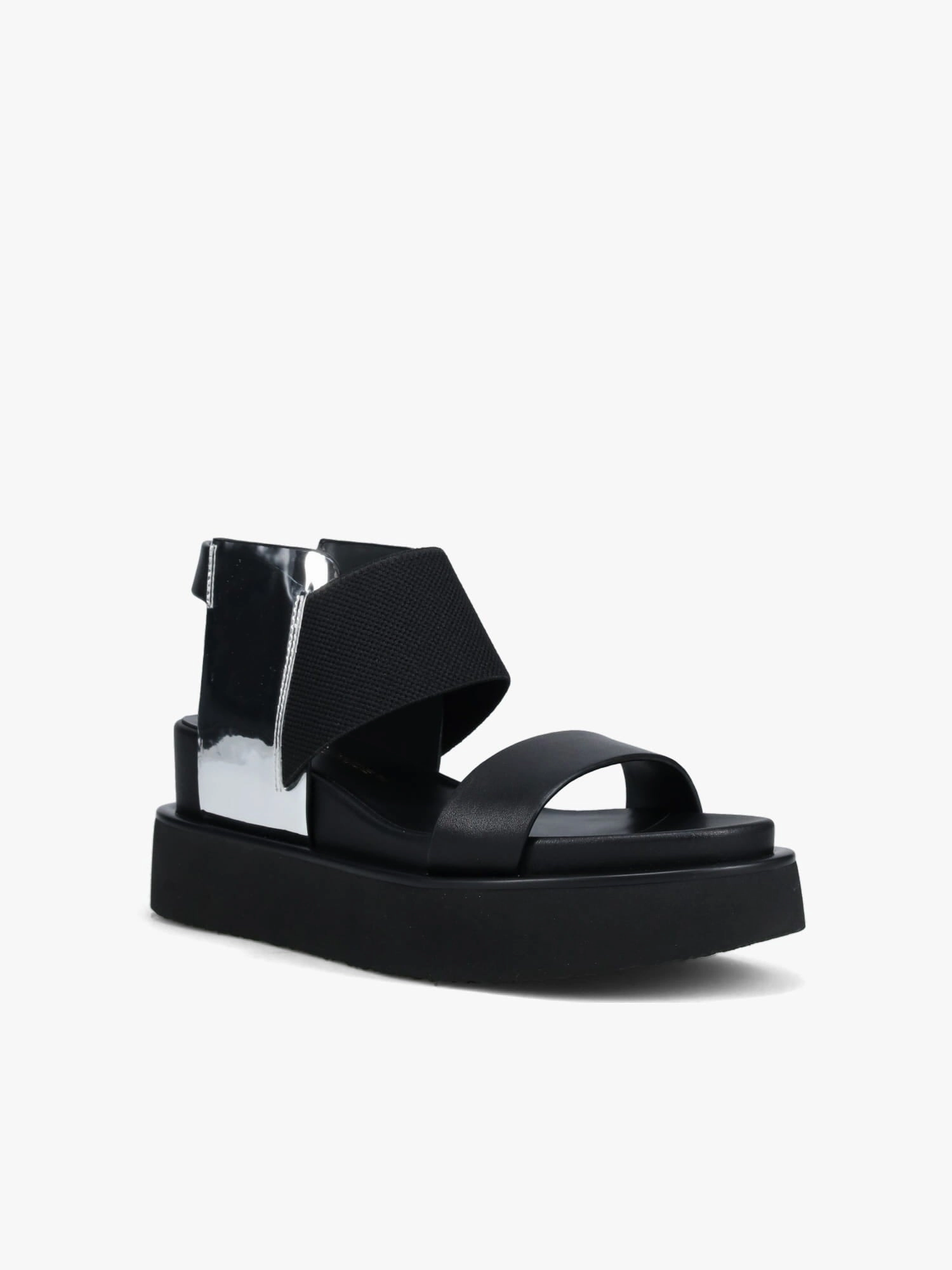 Open Finish Compression Molded Base Rico Sandal Mirror Silver Ii Nappa