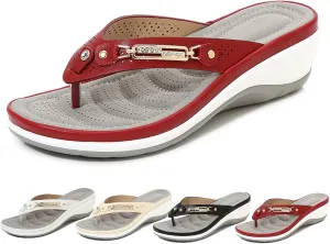 RJDJ Women's Arch Support Soft Cushion Flip Flops Thong Sandals Slippers Beach Slipper
