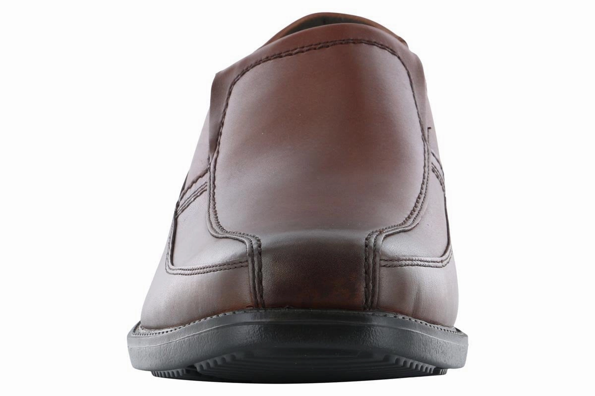 Rockport Style Leader 2 Bike Toe Slip-On Brown Neat Lines