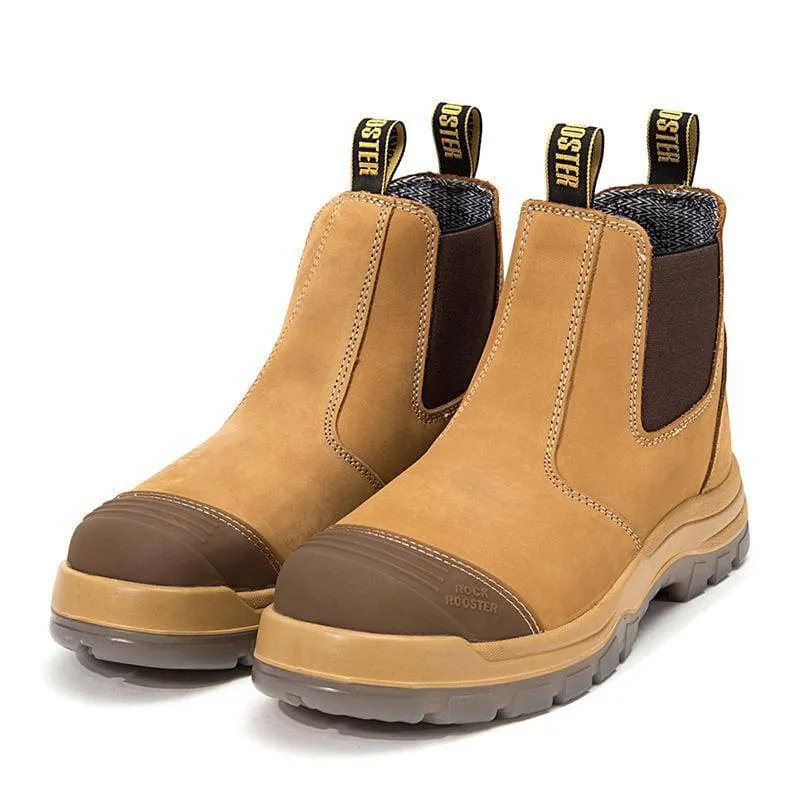 ROCKROOSTER SAFETY BOOTS GAMMON SLIP-ON ELASTIC NUBUCK LEATHER Size 9 -(43)