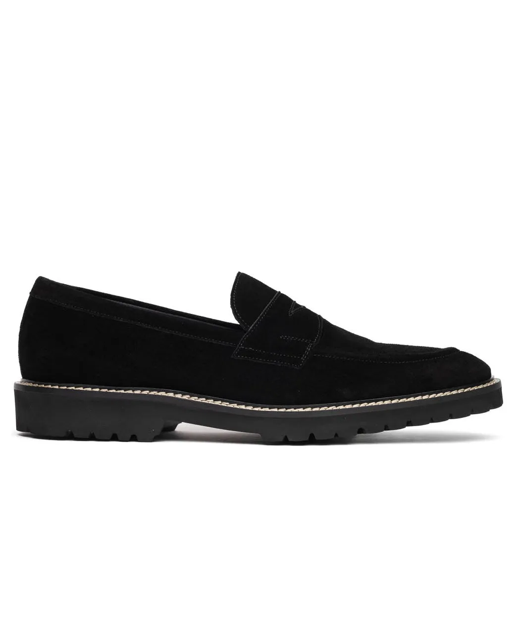 ROMA Italian Suede Penny Loafers Current Hike