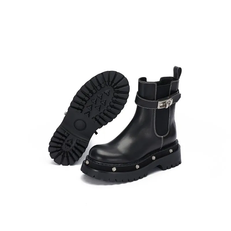 Rose-soled Chelsea Boots Black