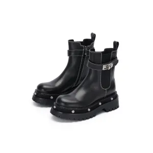 Rose-soled Chelsea Boots Black