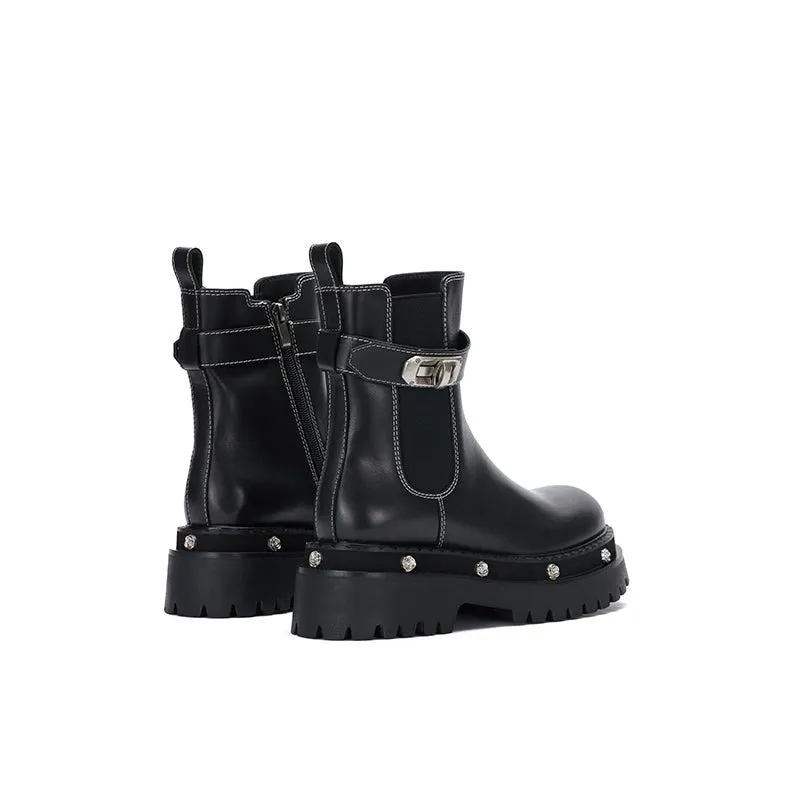 Rose-soled Chelsea Boots Black