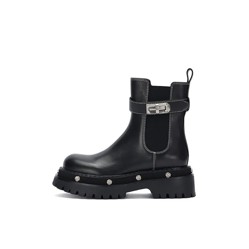 Rose-soled Chelsea Boots Black