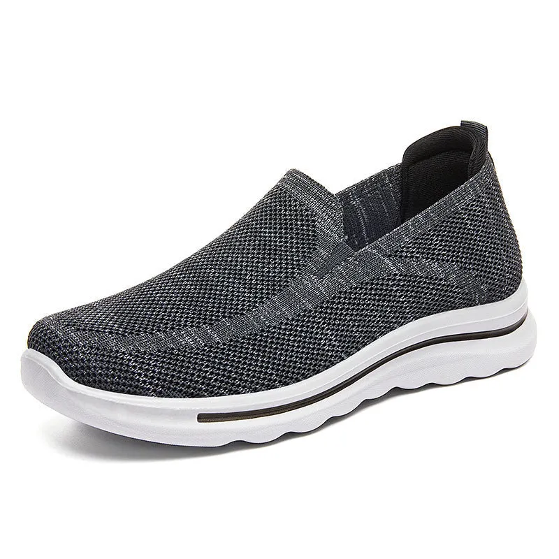 Round Toe Slip On Knitted Walking Shoes