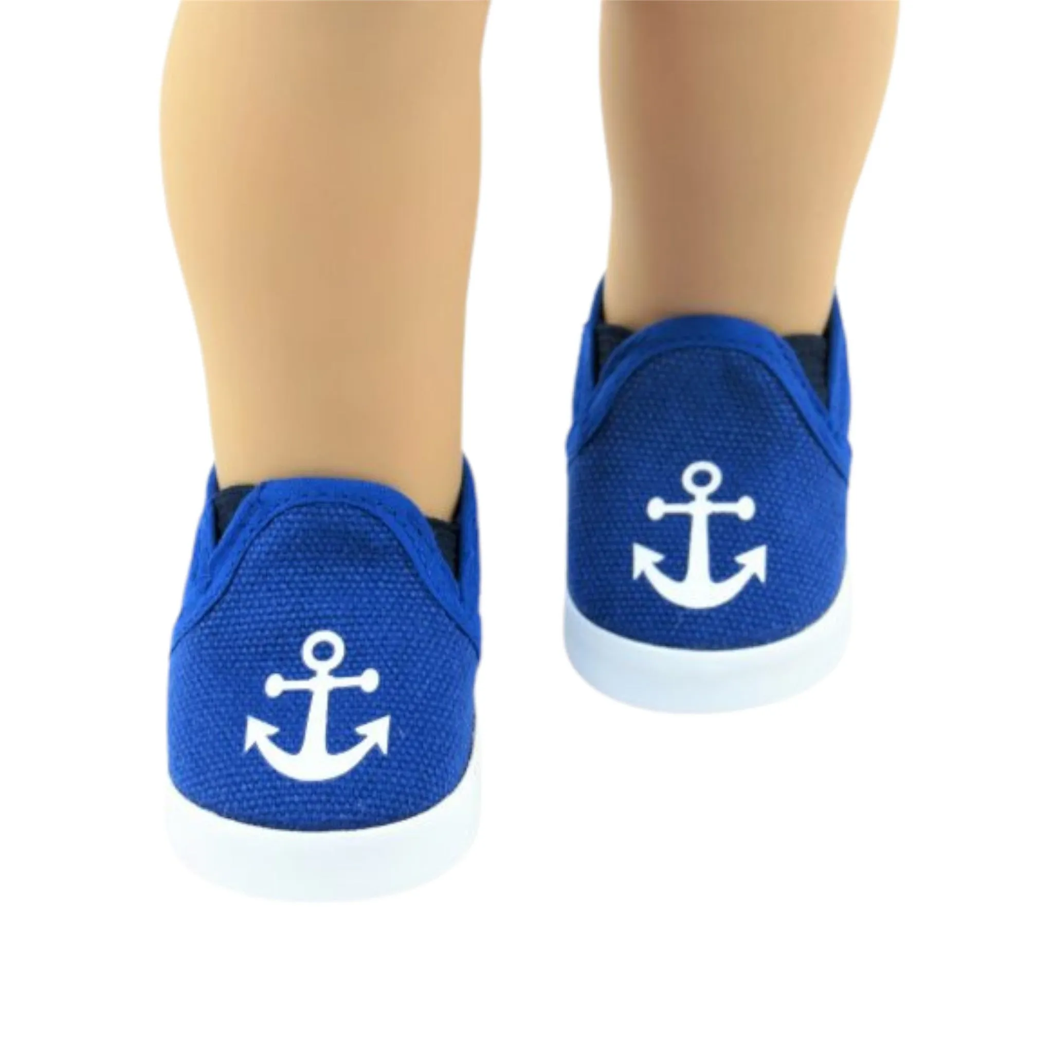Royal Blue Canvas Anchor Shoes for 18-inch dolls