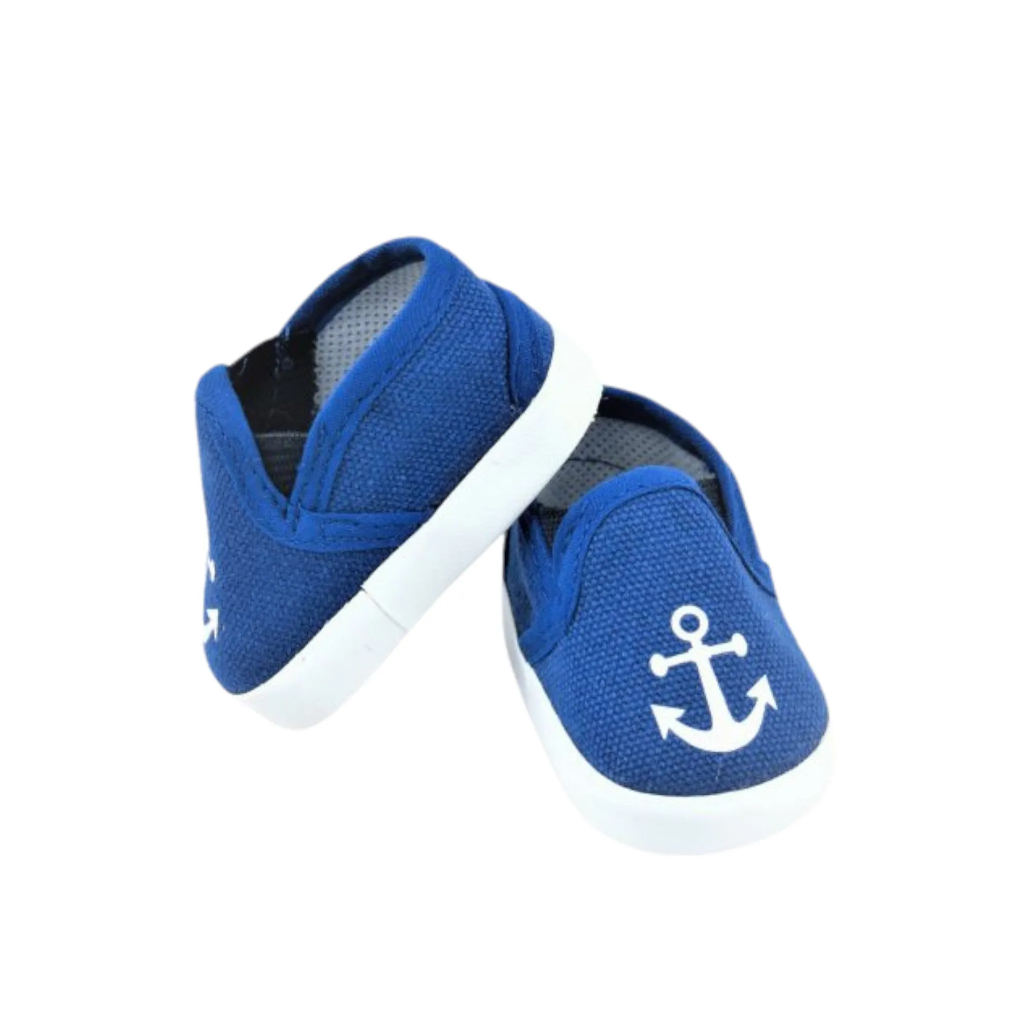 Royal Blue Canvas Anchor Shoes for 18-inch dolls