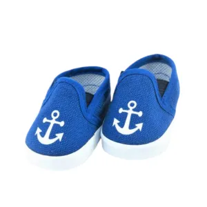 Royal Blue Canvas Anchor Shoes for 18-inch dolls