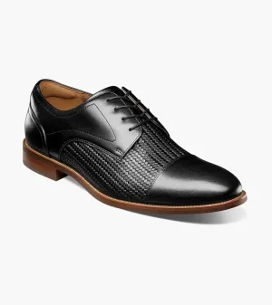 Rucci Weave Cap Toe Oxford-Black | Florsheim biggest stimulating