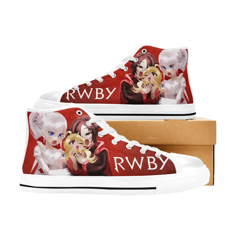 RWBY Ruby Rose Weiss Schnee Shoes High Top Sneakers for Kids and Adults
