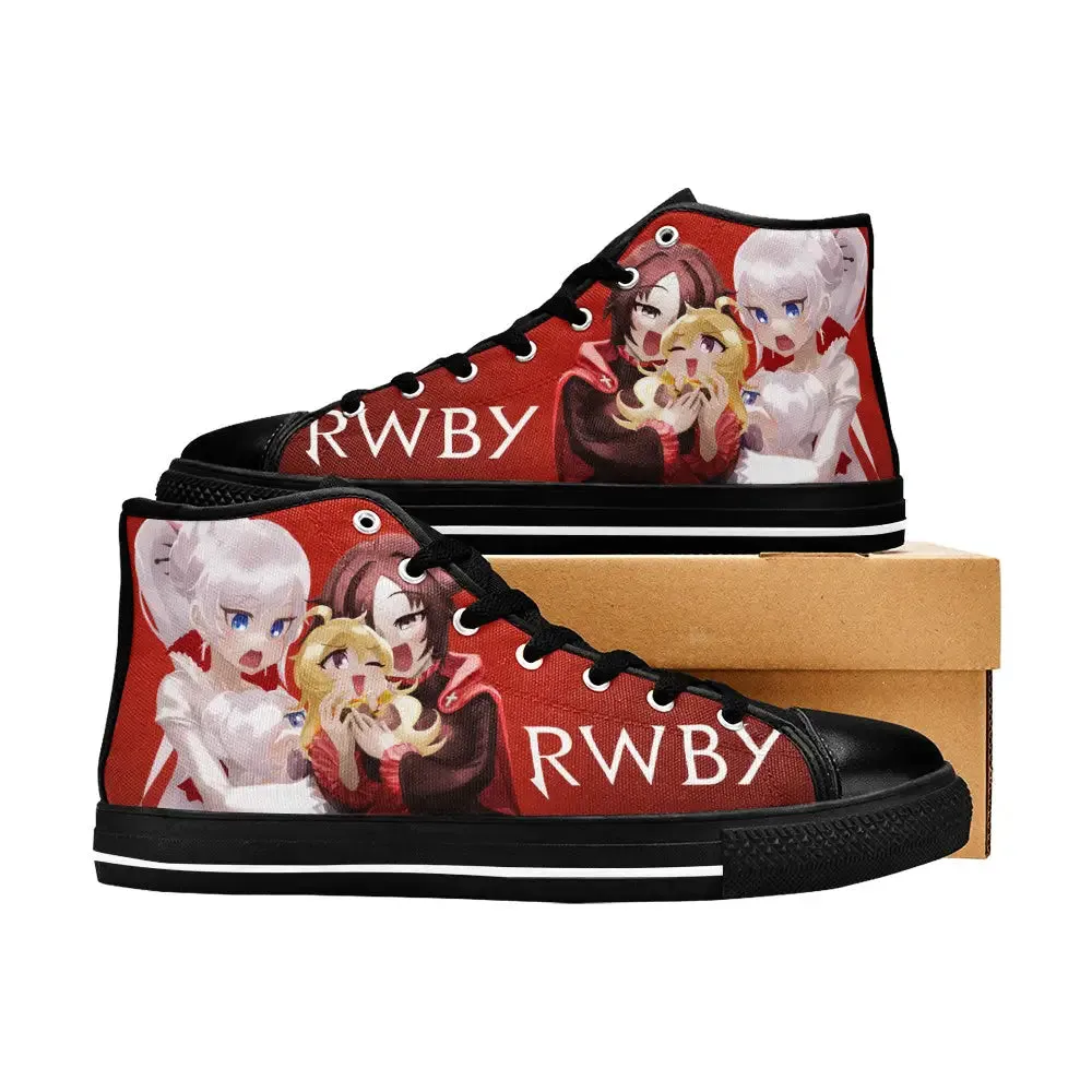RWBY Ruby Rose Weiss Schnee Shoes High Top Sneakers for Kids and Adults