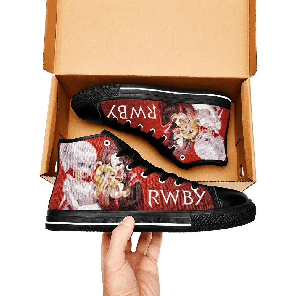 RWBY Ruby Rose Weiss Schnee Shoes High Top Sneakers for Kids and Adults