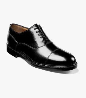 Safe - Secure Dailey Cap Toe Oxford-Black | Florsheim Refined Ease All Day Wear Comfort Dailey Cap Toe Oxford-Black | Florsheim