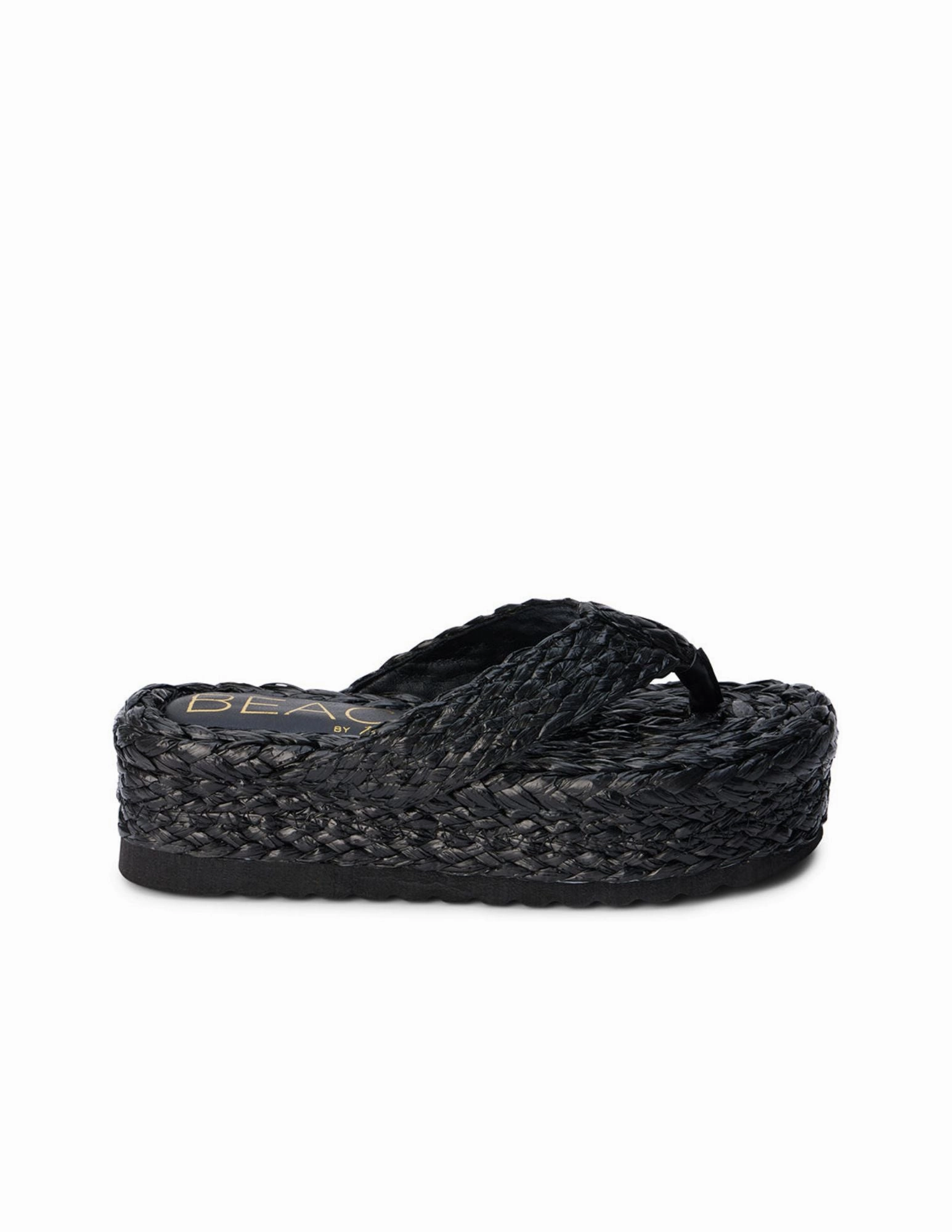 Lace Up Lockdown Mechanism Compression Molded Sailor Platform Sandal - Black