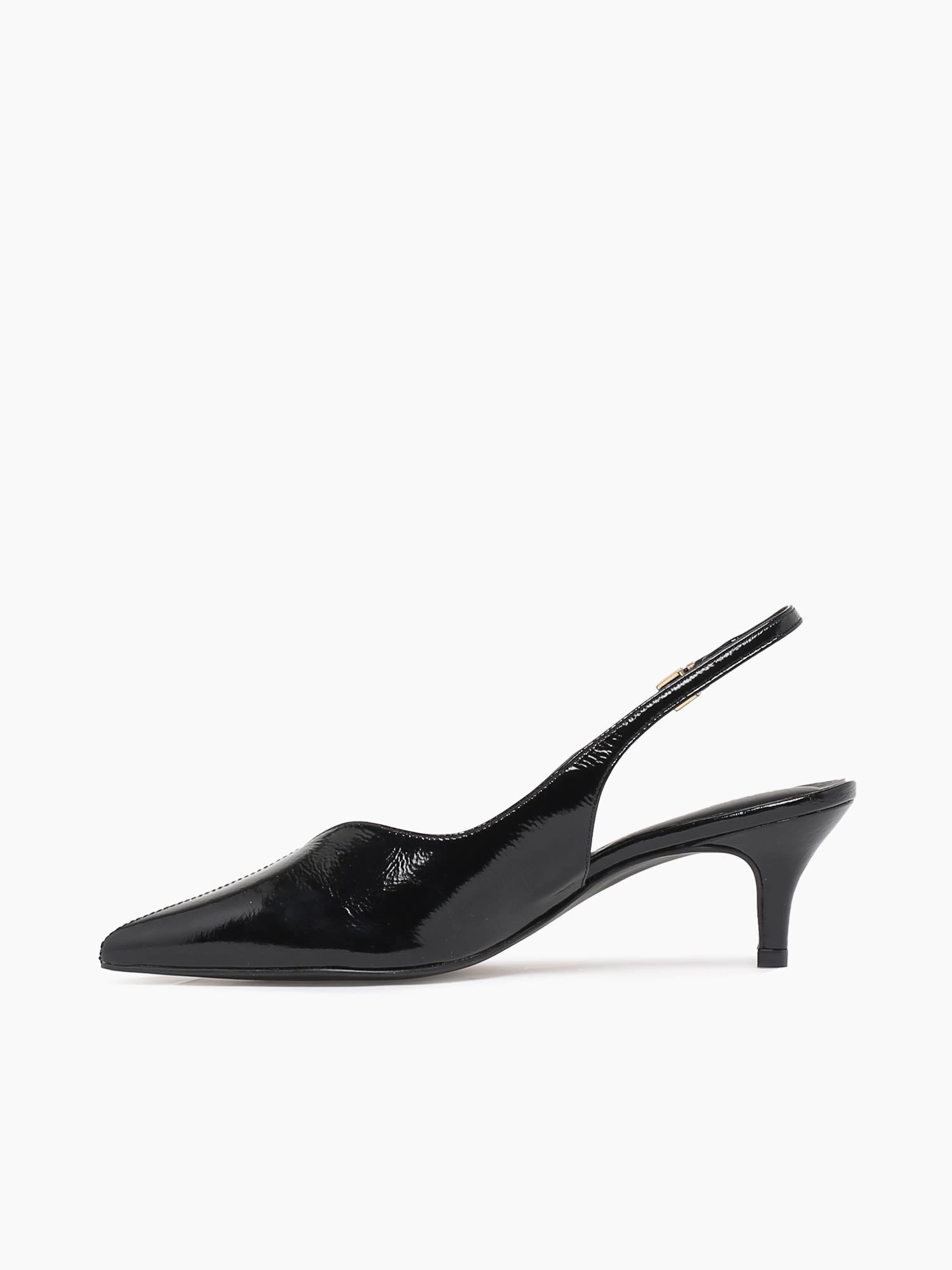 Samantha Preto Crinkle Couro Zero Drop Platform Roomy Feel