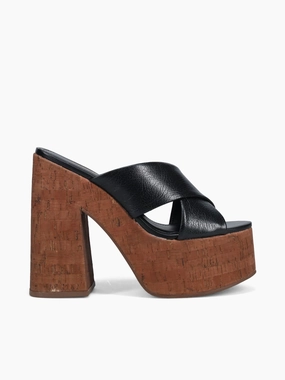 Sandal Collection Heidi Black Leather Heidi Black Leather Skin Breath Anti Friction Edge Binding