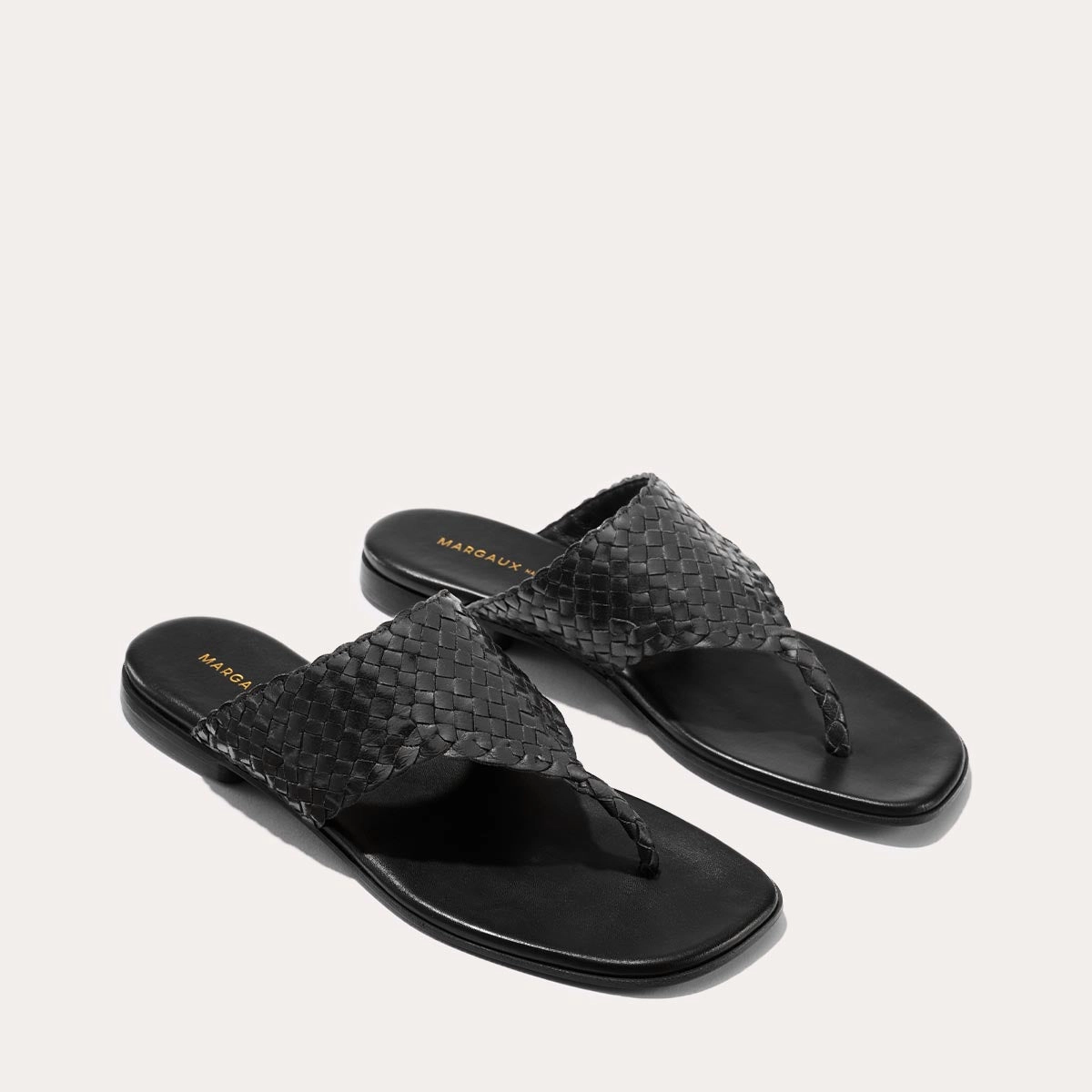 Flexible Flats The Deia - Black Woven Leather
