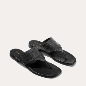 Flexible Flats The Deia - Black Woven Leather