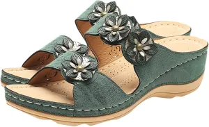 Sandals for Women, Women Comfortable Sandals Slippers Anti-Slip Breathable Vintage Flip Flop with Arch Support