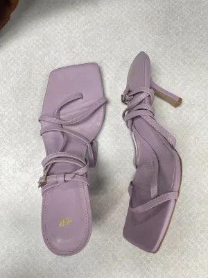 Sandals Heels Kitten By H&m In Purple, Size: 9.5