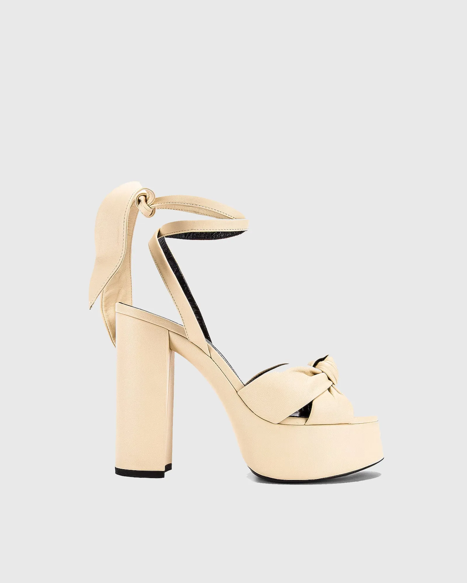 Satu Bow Lace Up Platform Sandals In Beige