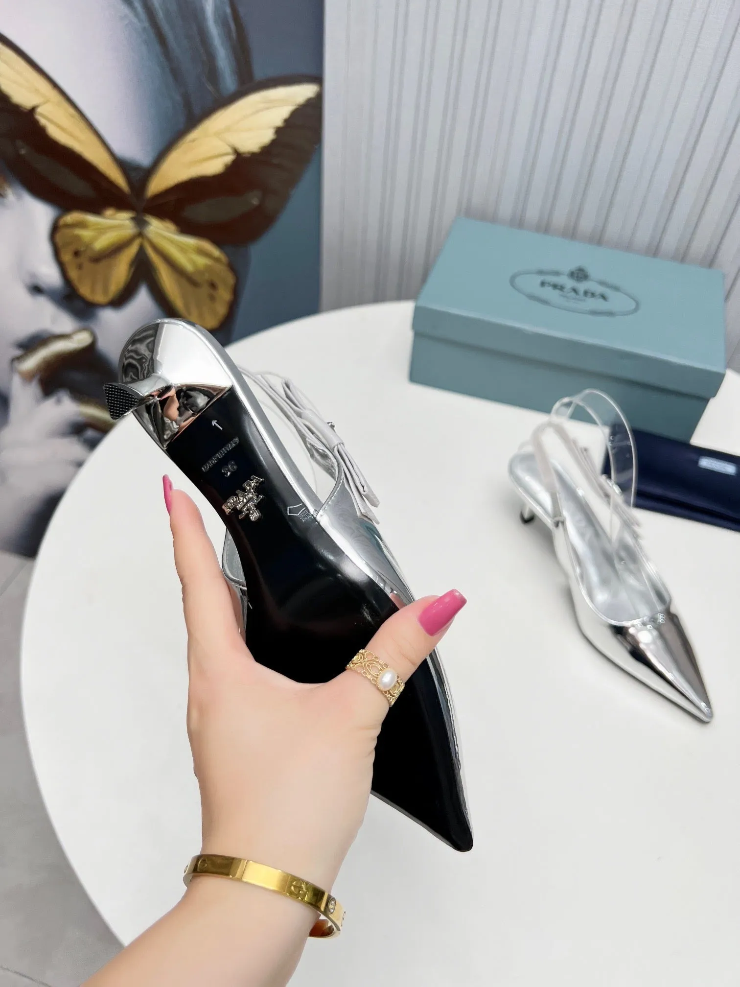 SE1145 PD Leather Slingback Pumps 50mm / Size5-10