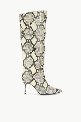 SEBASTIAN HIGH HEEL BOOT | WHITE SNAKE boots Non Slip Tread Pattern SEBASTIAN HIGH HEEL BOOT | WHITE SNAKE