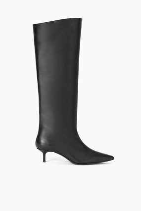 SEBASTIAN KITTEN HEEL BOOT | BLACK Non Marking Outsole SEBASTIAN KITTEN HEEL BOOT | BLACK Dinner Look Smooth zipper closure