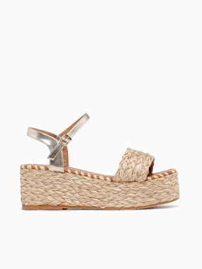 Sexy Sandal Pumps Kai Lt Gold Raffia Low Profile Footbed Design Quick Dry Strap Material Kai Lt Gold Raffia