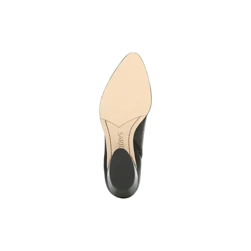 Shellson Black Leather Franco Sarto Ankle Boots