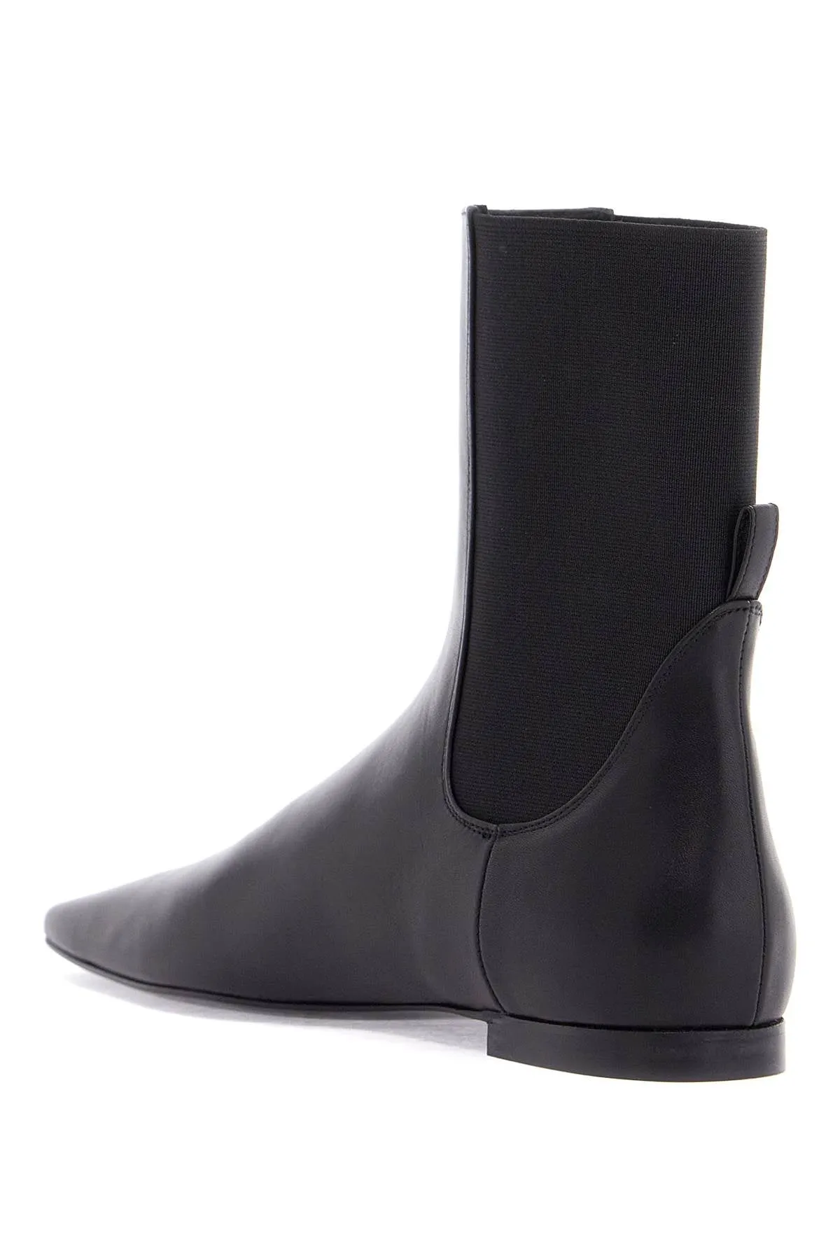 shiny black leather chelsea boots with rubber sole 251 WAS0206 LE0124 BLACK