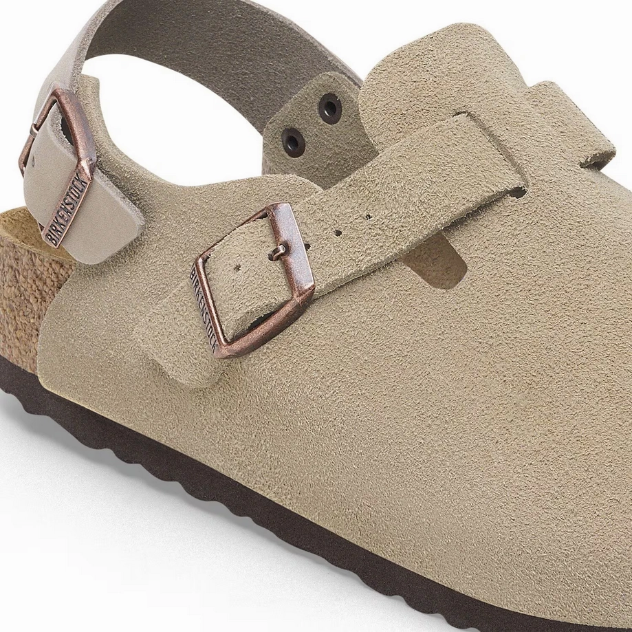 Shock Absorption Midsole Birkenstock Women's Tokio Clog - Taupe Suede Calm Step