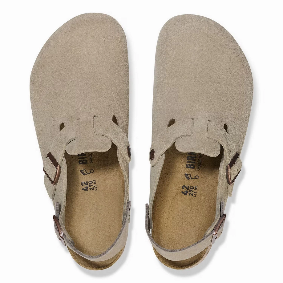 Shock Absorption Midsole Birkenstock Women's Tokio Clog - Taupe Suede Sail Vibe