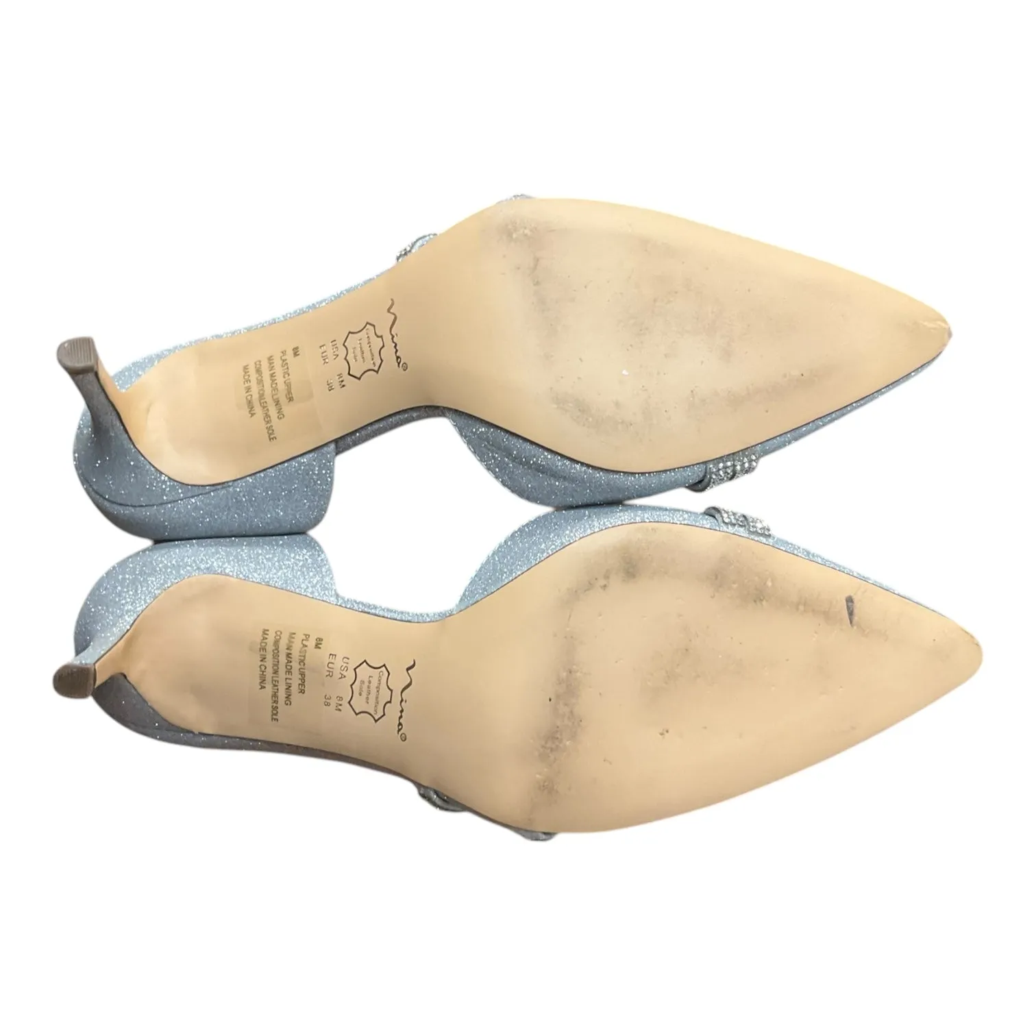 Shoes Heels Kitten By Nina In Silver, Size: 8