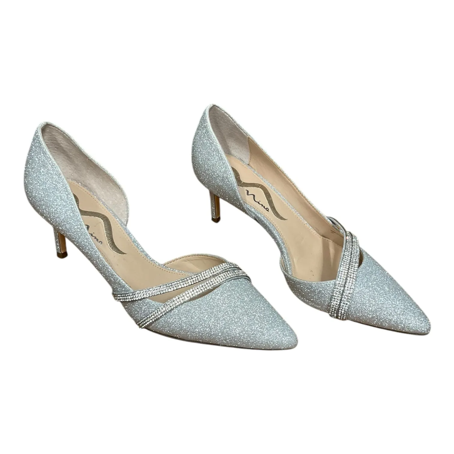 Shoes Heels Kitten By Nina In Silver, Size: 8