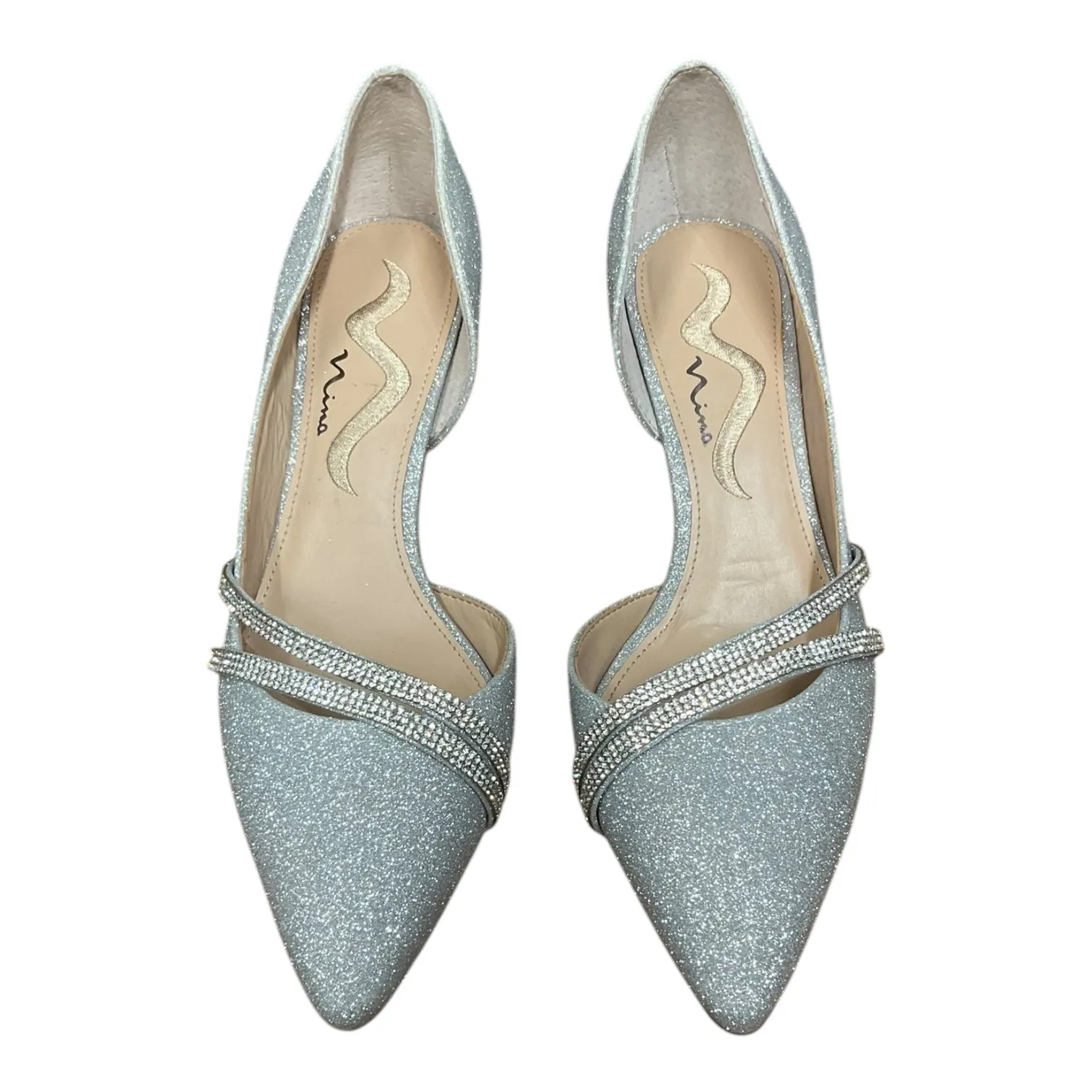 Shoes Heels Kitten By Nina In Silver, Size: 8