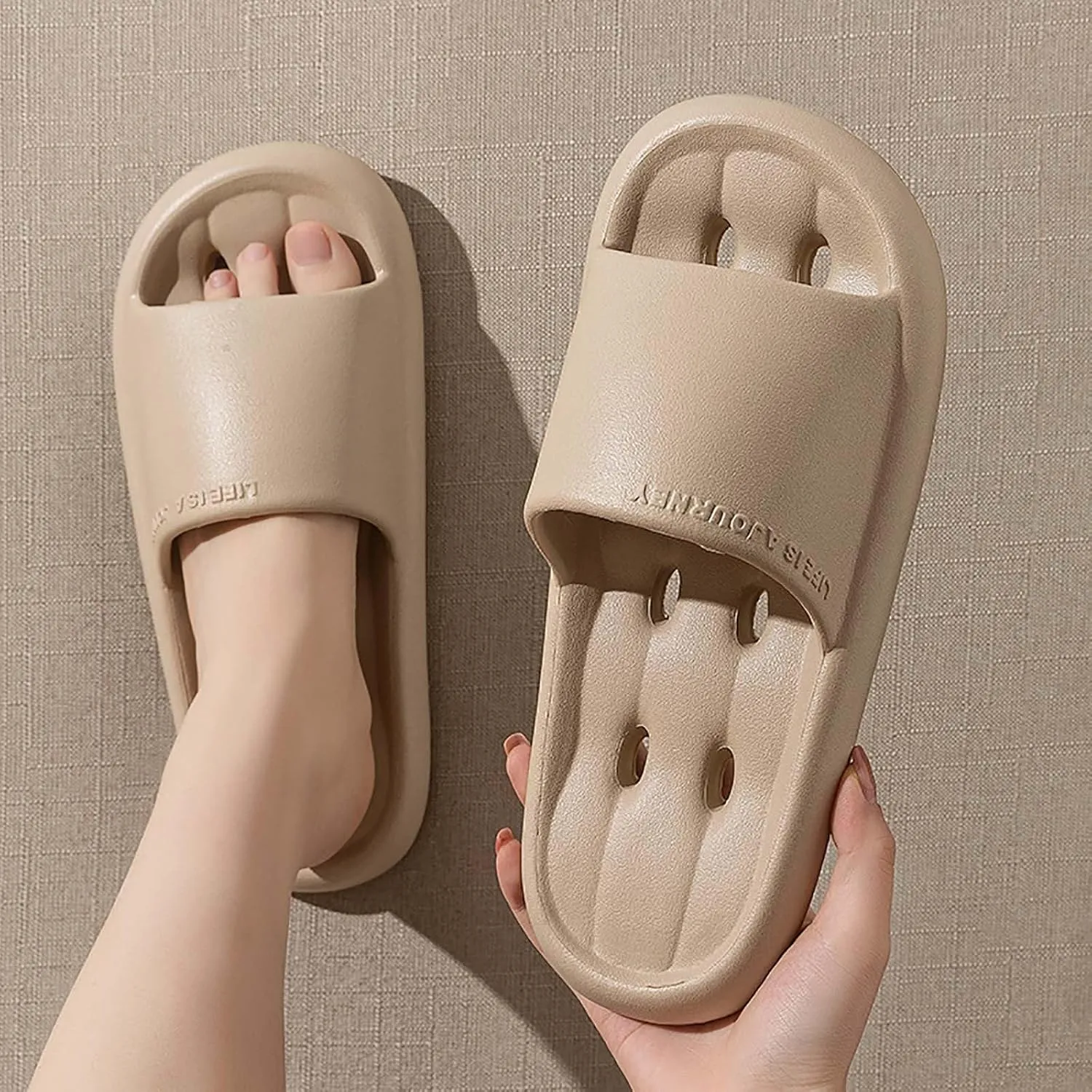 Shower Shoes for Women and Men Massage Pool Slides Soft Cushioned Slip Slides Slippers Fuzzy Arch Support