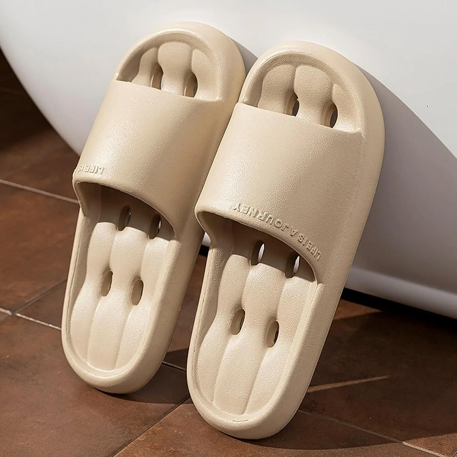 Shower Shoes for Women and Men Massage Pool Slides Soft Cushioned Slip Slides Slippers Fuzzy Arch Support