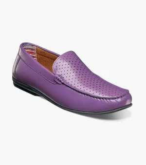 Signature grip Conroy Moc Toe Perf Slip On-Purple | Stacy Adams Smooth Inner Seam Conroy Moc Toe Perf Slip On-Purple | Stacy Adams