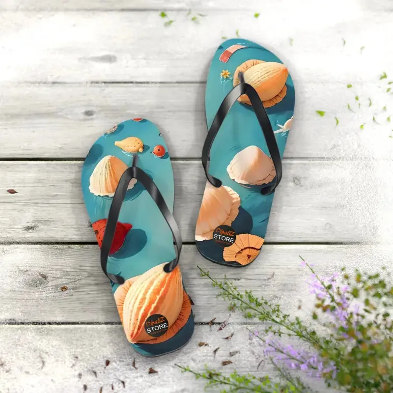 Sizzle your Dipaliz Sea Shell Unisex Flip Flops