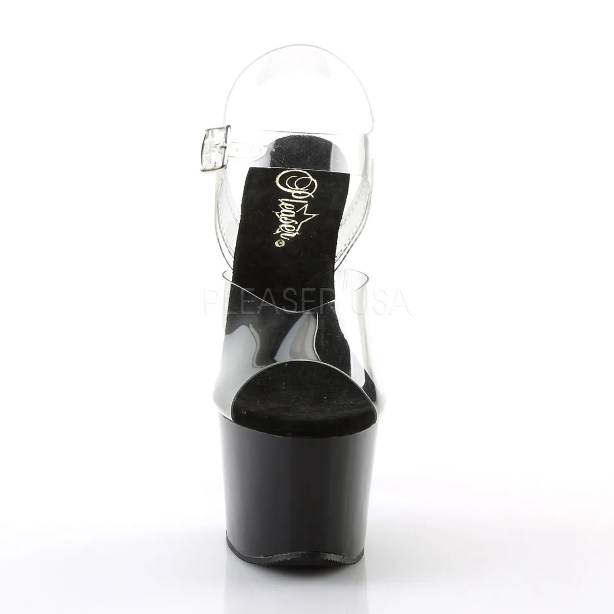 Sky-308 Clear-Black Platform Sandals