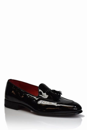 Sleek Texture Patent Leather Cary Formal Tuxedo Loafer in Black Patent Leather Cary Formal Tuxedo Loafer in Black foam