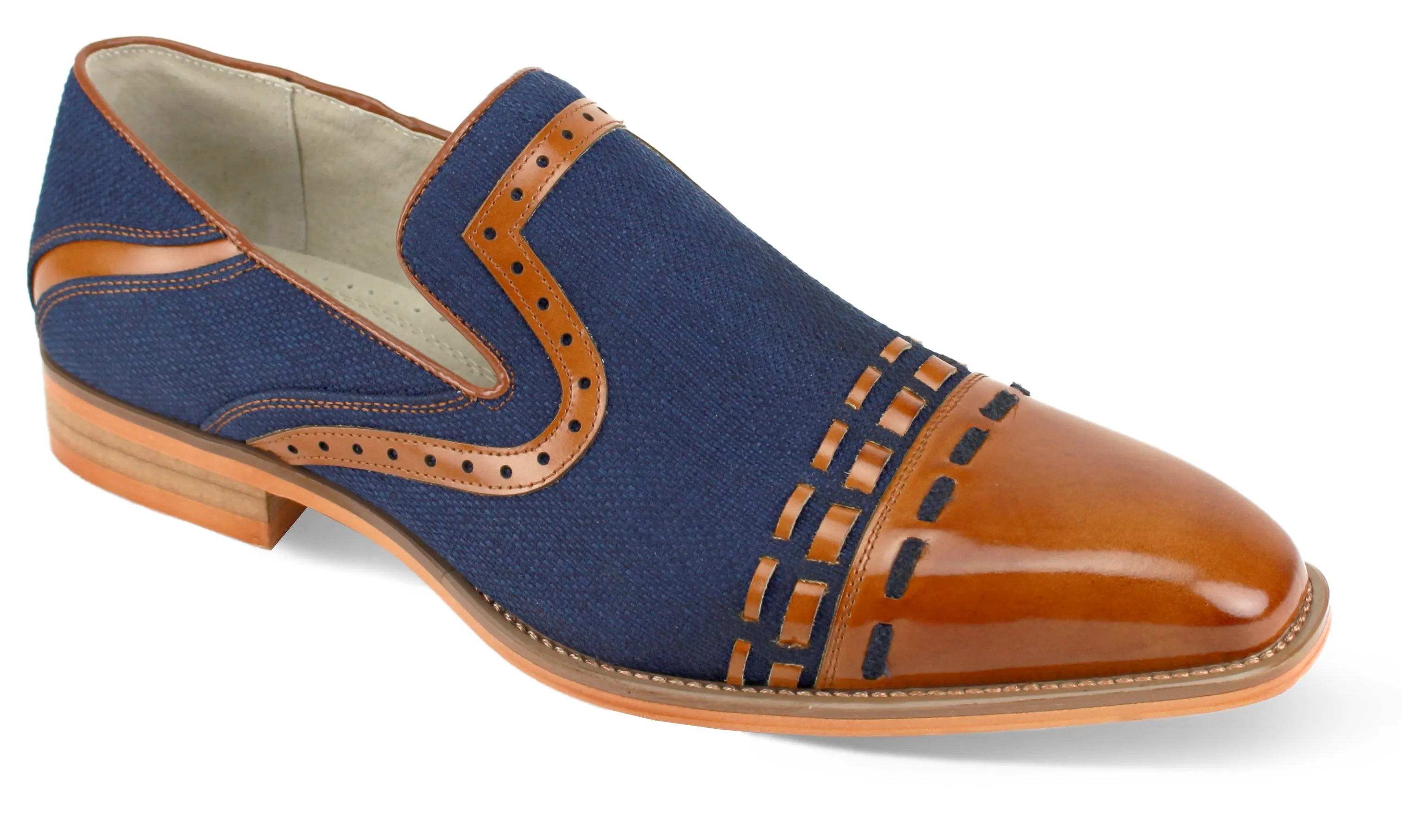 Compression Molded Cushioning Secure fit PARKER |Giovanni -TAN/NAVY