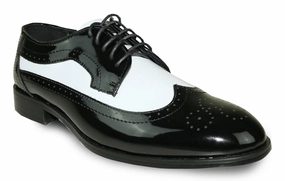 slim fit Bravo Jean Yves JY03 Black and White Wingtip Fashion Focus Bravo Jean Yves JY03 Black and White Wingtip